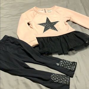Calvin Klein toddler tulle sweater and leggings.